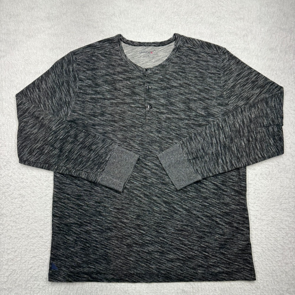 UNTUCKit Henley‎ Shirt Gray Long Sleeve Knit Pullover Casual Men's Size XL